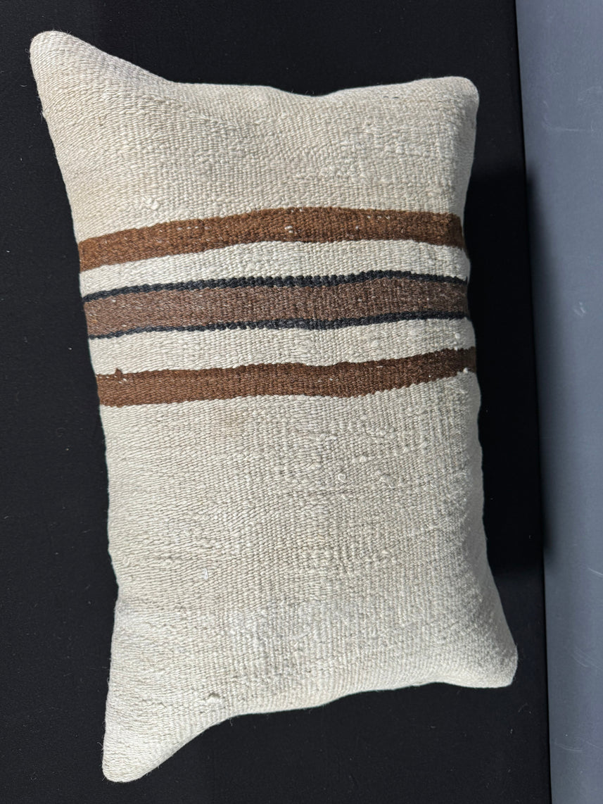 Turkish Hemp Pillow Cushion Natural Beige Brown Pillow Cushion Cover 16" x 24" #30148