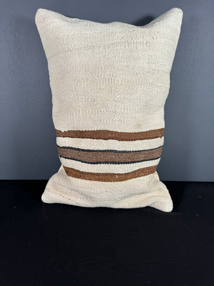 Turkish Hemp Pillow Cushion Natural Beige Brown Pillow Cushion Cover 16" x 24" #30148