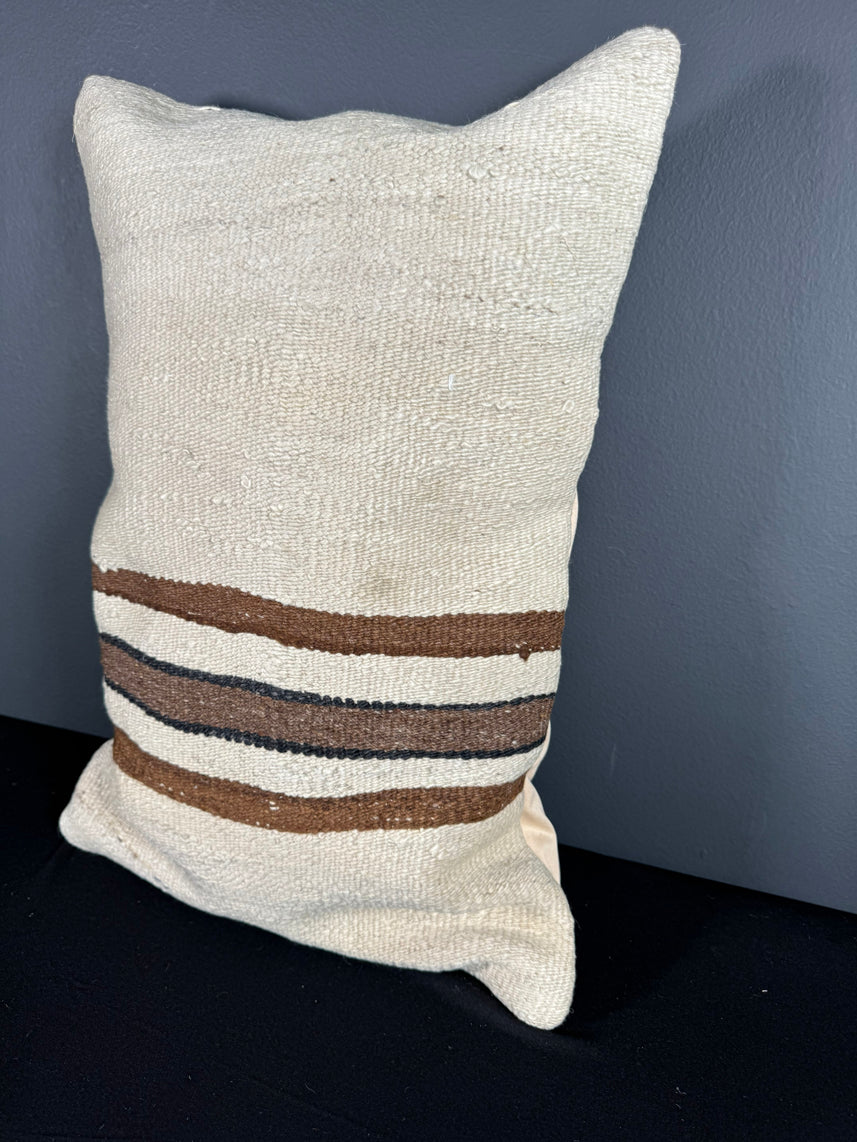 Turkish Hemp Pillow Cushion Natural Beige Brown Pillow Cushion Cover 16" x 24" #30148