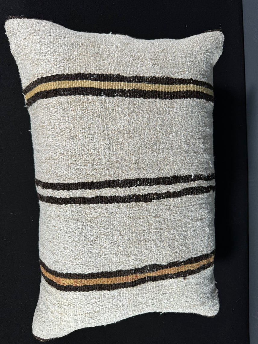 Turkish Hemp Pillow Cushion Natural Beige Brown Pillow Cushion Cover 16" x 24" #30150