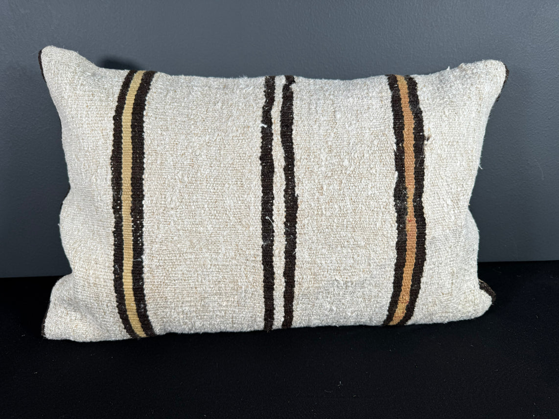 Turkish Hemp Pillow Cushion Natural Beige Brown Pillow Cushion Cover 16" x 24" #30150