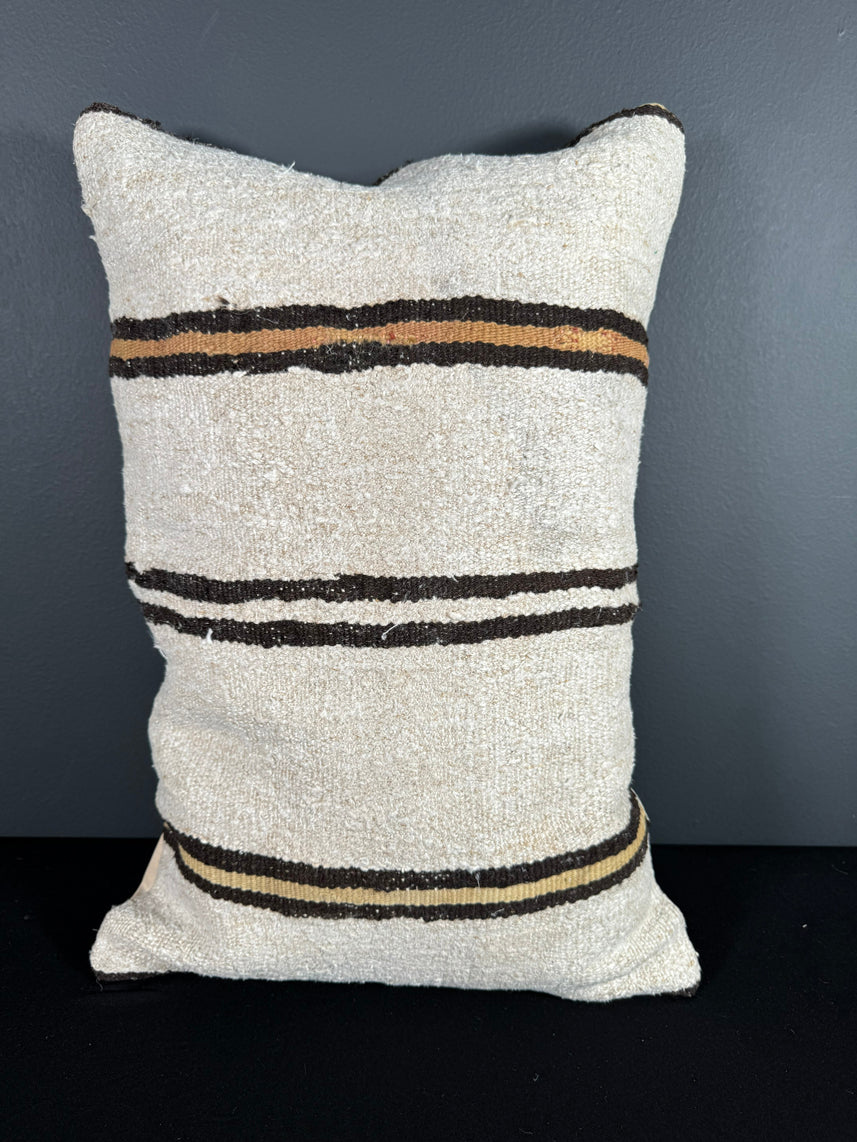 Turkish Hemp Pillow Cushion Natural Beige Brown Pillow Cushion Cover 16" x 24" #30150