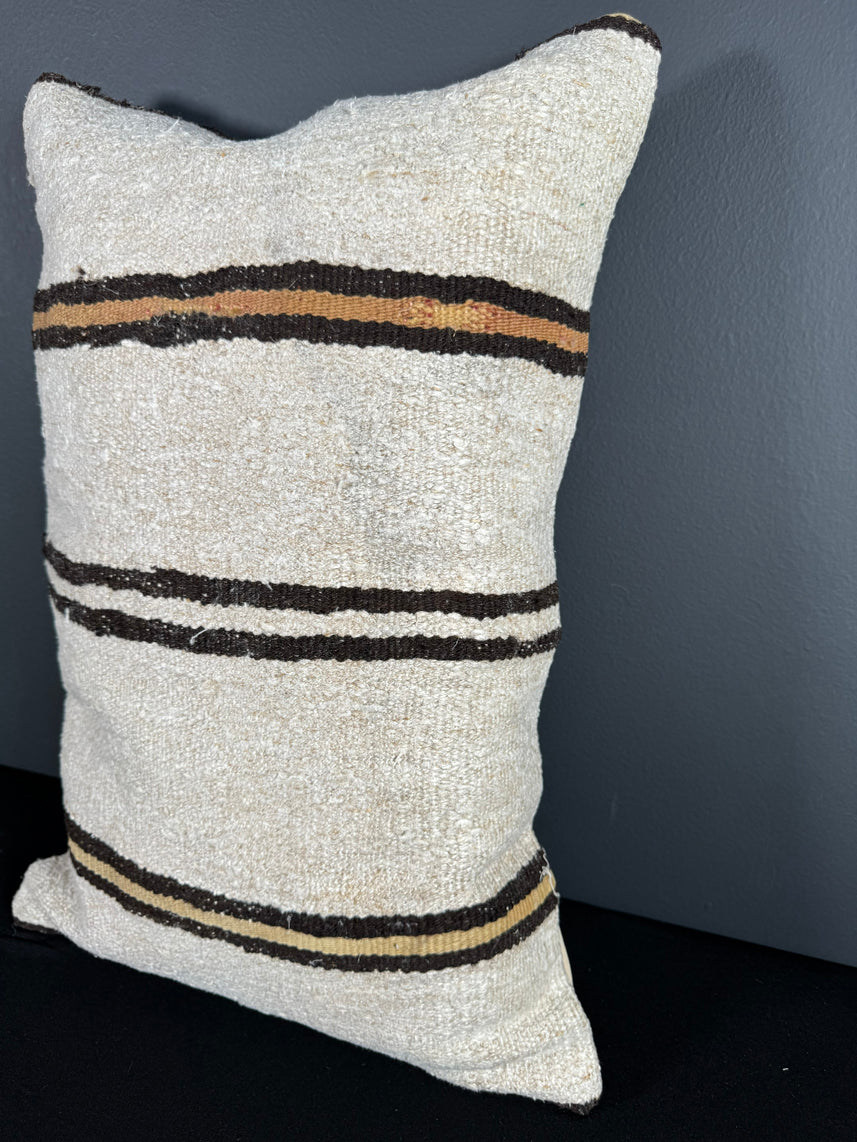 Turkish Hemp Pillow Cushion Natural Beige Brown Pillow Cushion Cover 16" x 24" #30150