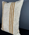 Turkish Hemp Pillow Cushion Natural Beige Rust Pillow Cushion Cover 16" x 24" #30065