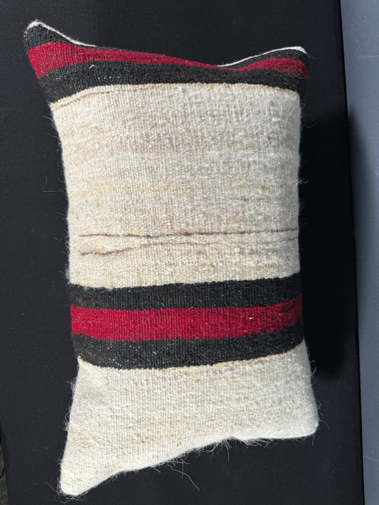 Turkish Hemp Pillow Cushion Natural Beige Red Pillow Cushion Cover 16" x 24" #30152