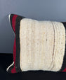 Turkish Hemp Pillow Cushion Natural Beige Red Pillow Cushion Cover 16" x 24" #30152
