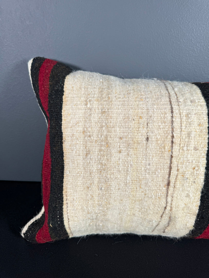 Turkish Hemp Pillow Cushion Natural Beige Red Pillow Cushion Cover 16" x 24" #30152
