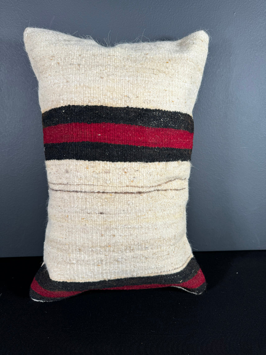 Turkish Hemp Pillow Cushion Natural Beige Red Pillow Cushion Cover 16" x 24" #30152