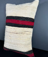 Turkish Hemp Pillow Cushion Natural Beige Red Pillow Cushion Cover 16" x 24" #30152