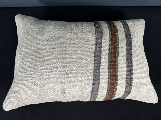 Turkish Hemp Pillow Cushion Natural Beige Brown Pillow Cushion Cover 16" x 24" #30163