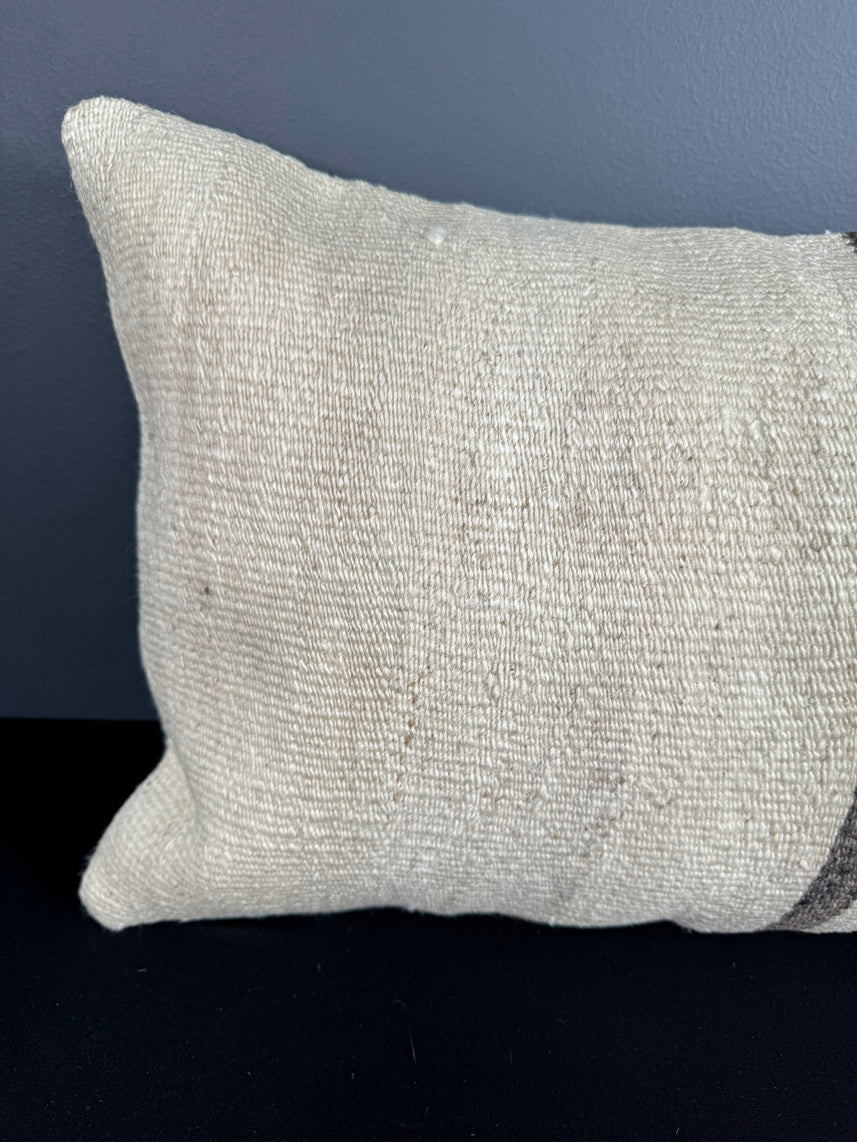 Turkish Hemp Pillow Cushion Natural Beige Brown Pillow Cushion Cover 16" x 24" #30163