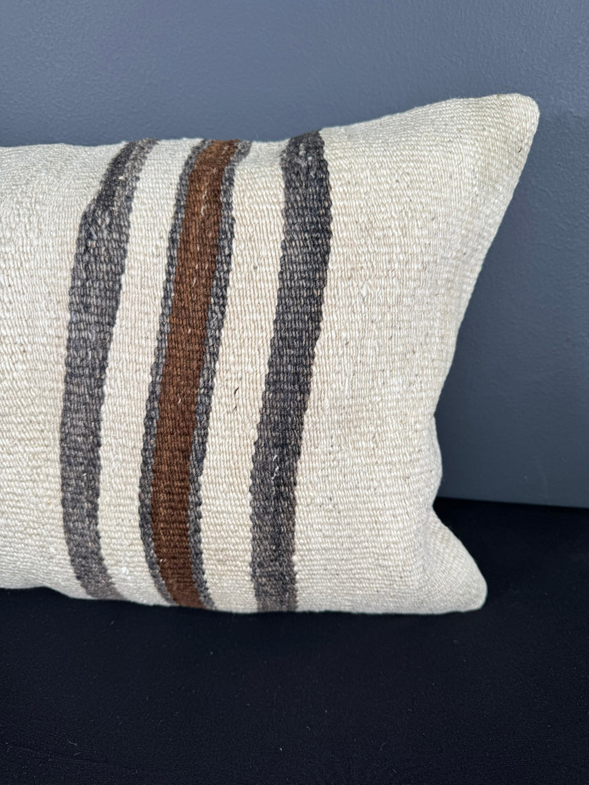 Turkish Hemp Pillow Cushion Natural Beige Brown Pillow Cushion Cover 16" x 24" #30163
