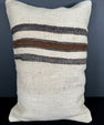 Turkish Hemp Pillow Cushion Natural Beige Brown Pillow Cushion Cover 16" x 24" #30163