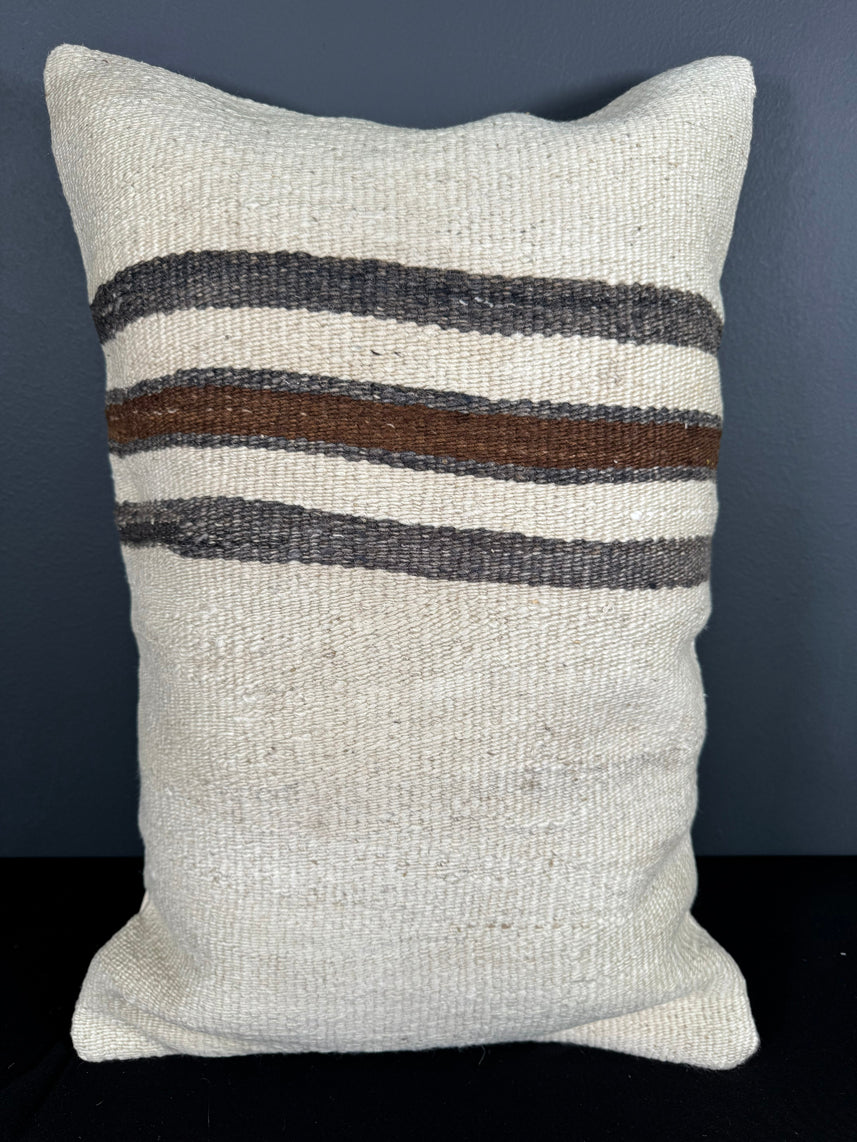 Turkish Hemp Pillow Cushion Natural Beige Brown Pillow Cushion Cover 16" x 24" #30163