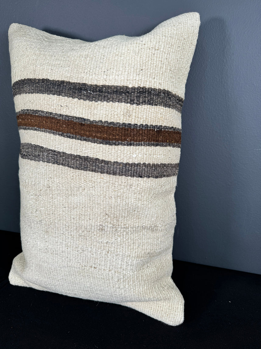 Turkish Hemp Pillow Cushion Natural Beige Brown Pillow Cushion Cover 16" x 24" #30163
