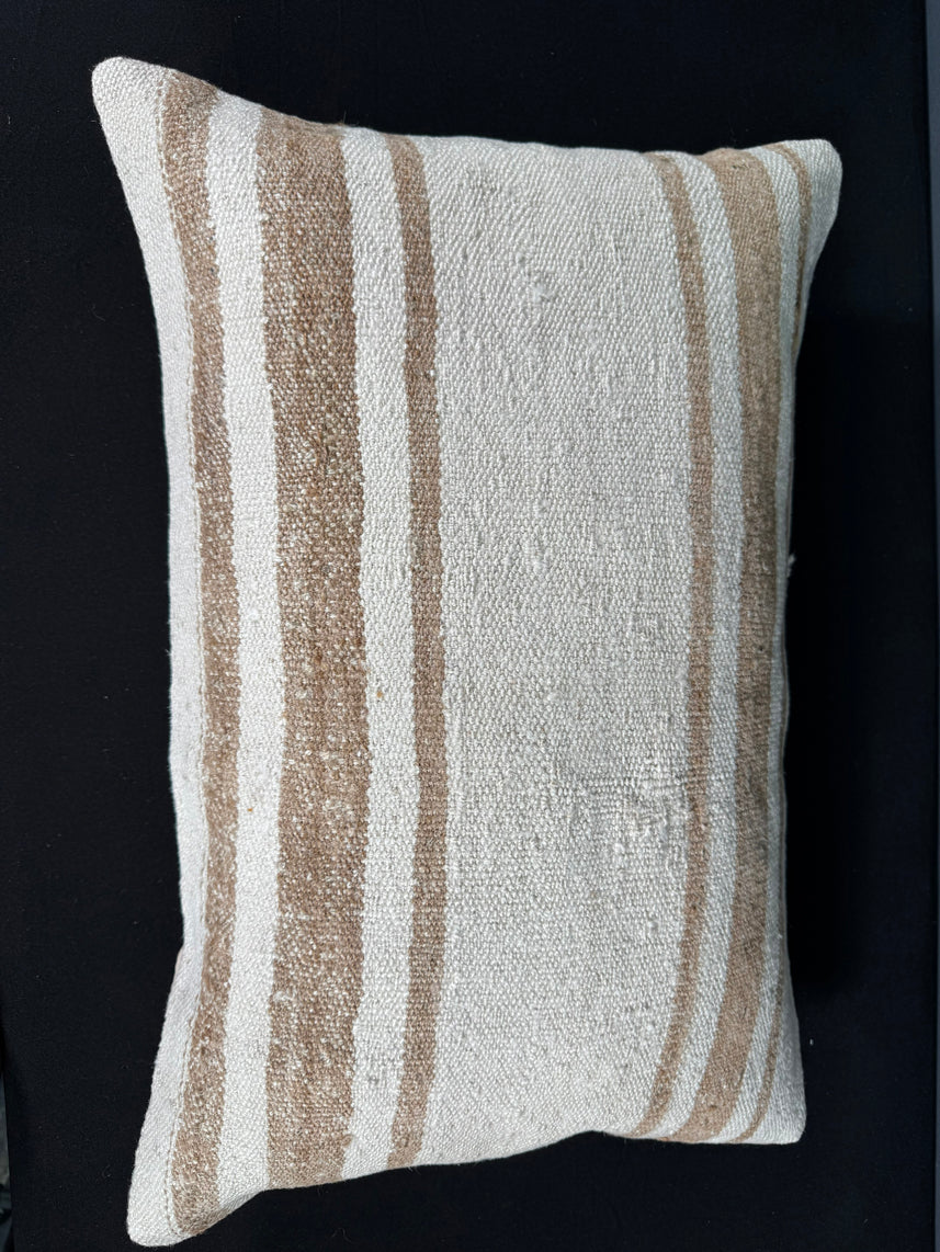 Turkish Hemp Pillow Cushion Natural Beige Brown Pillow Cushion Cover 16" x 24" #30165