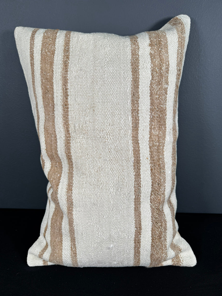 Turkish Hemp Pillow Cushion Natural Beige Brown Pillow Cushion Cover 16" x 24" #30165