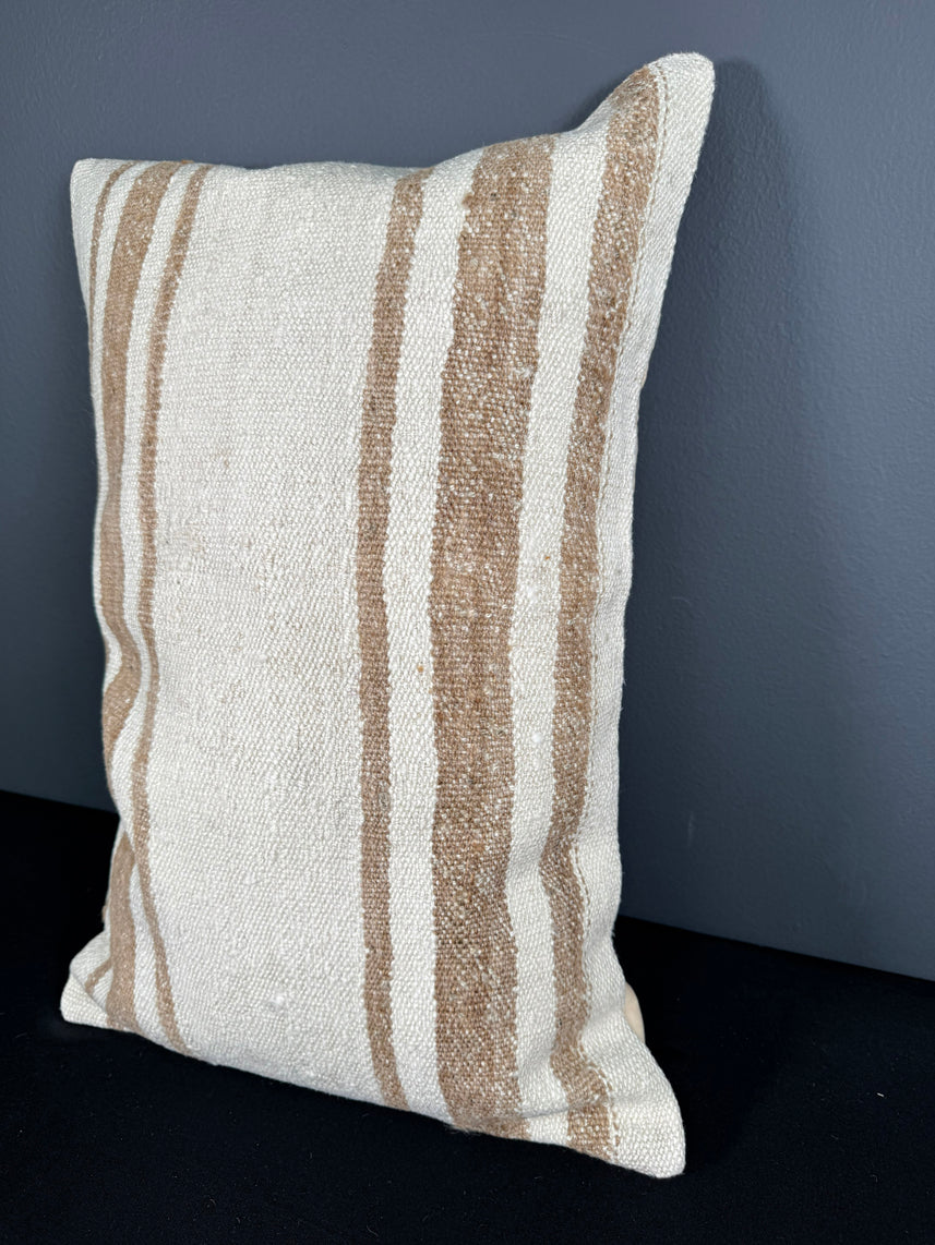 Turkish Hemp Pillow Cushion Natural Beige Brown Pillow Cushion Cover 16" x 24" #30165