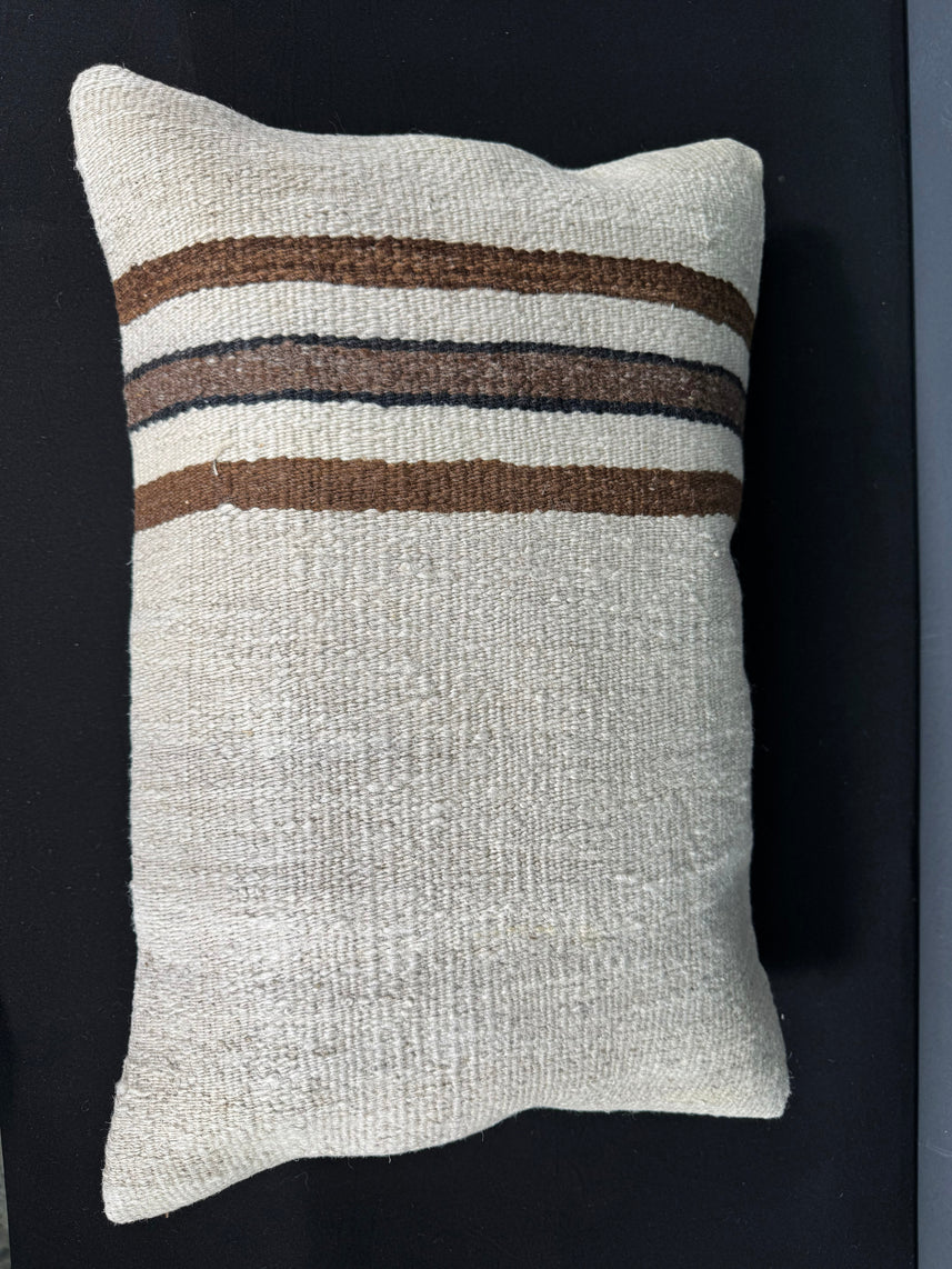 Turkish Hemp Pillow Cushion Natural Beige Brown Pillow Cushion Cover 16" x 24" #30217