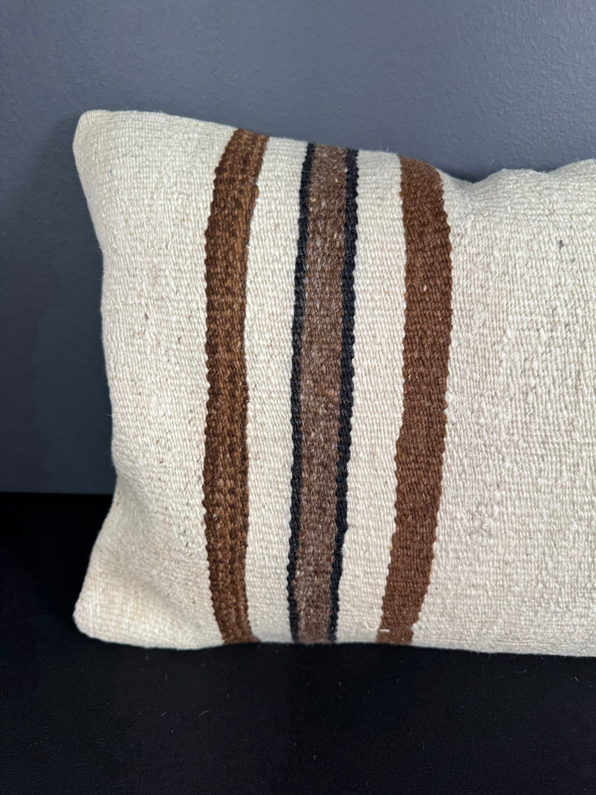 Turkish Hemp Pillow Cushion Natural Beige Brown Pillow Cushion Cover 16" x 24" #30217
