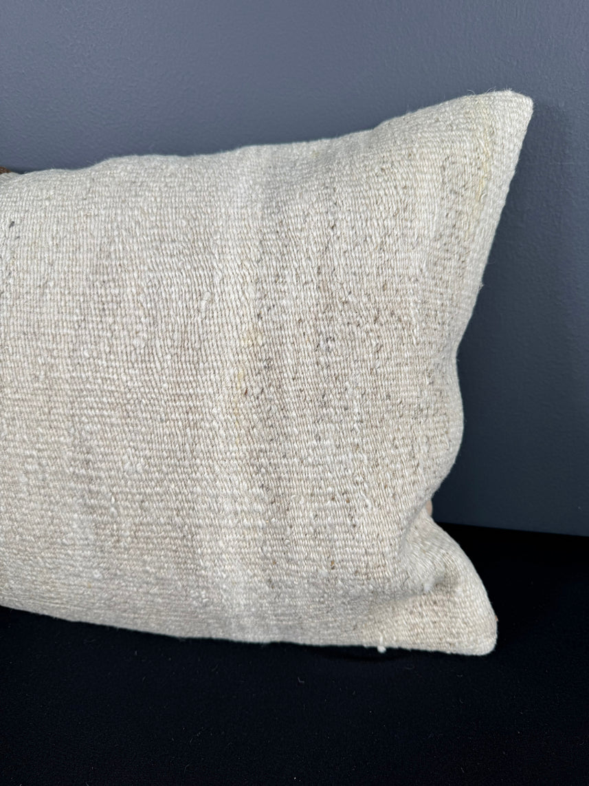 Turkish Hemp Pillow Cushion Natural Beige Brown Pillow Cushion Cover 16" x 24" #30217
