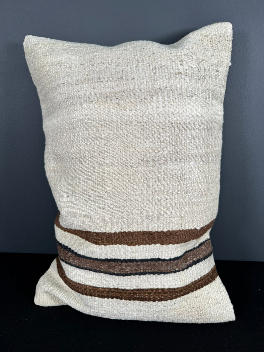 Turkish Hemp Pillow Cushion Natural Beige Brown Pillow Cushion Cover 16" x 24" #30217