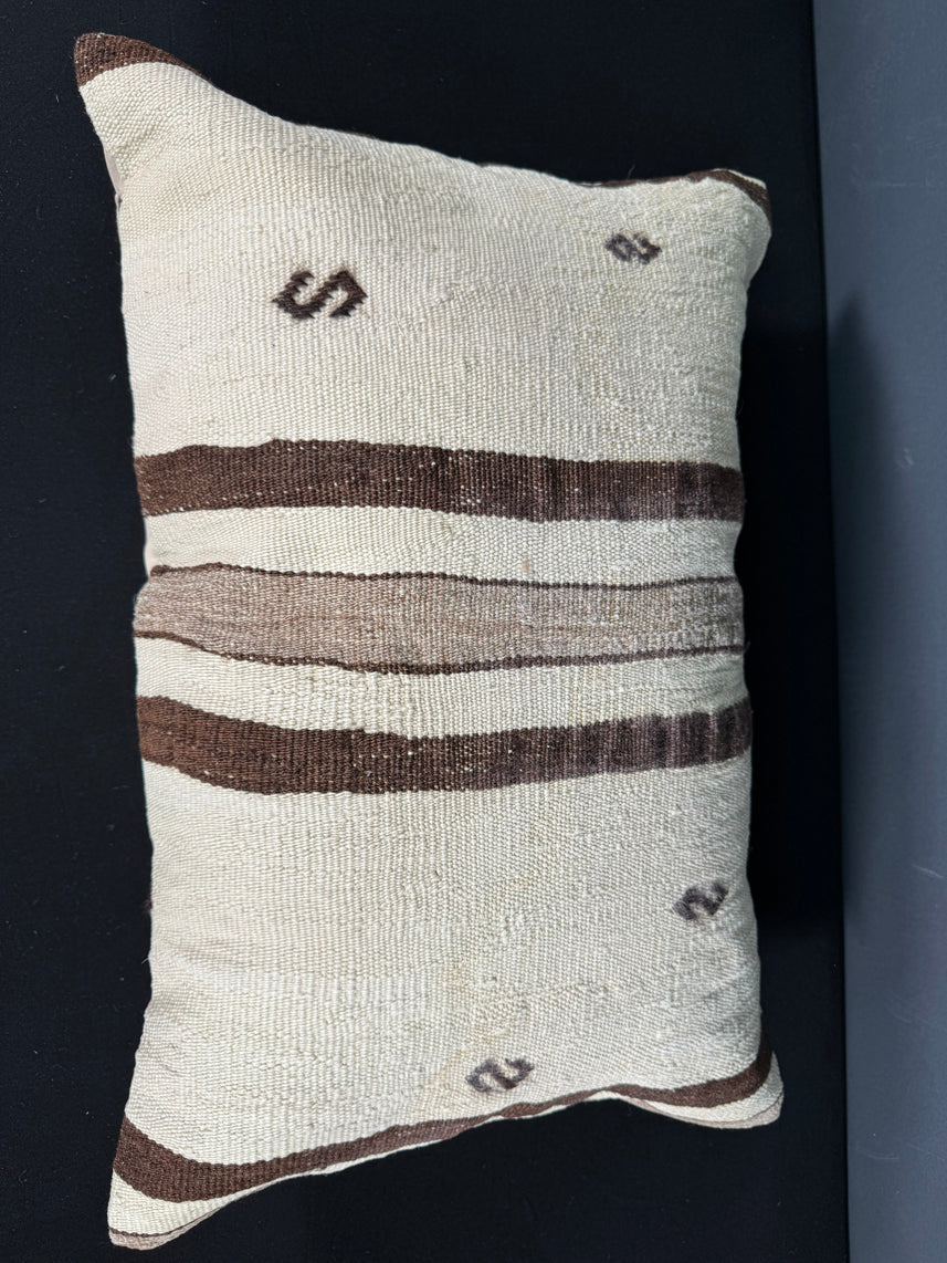 Turkish Hemp Pillow Cushion Natural Beige Brown Pillow Cushion Cover 16" x 24" #30166