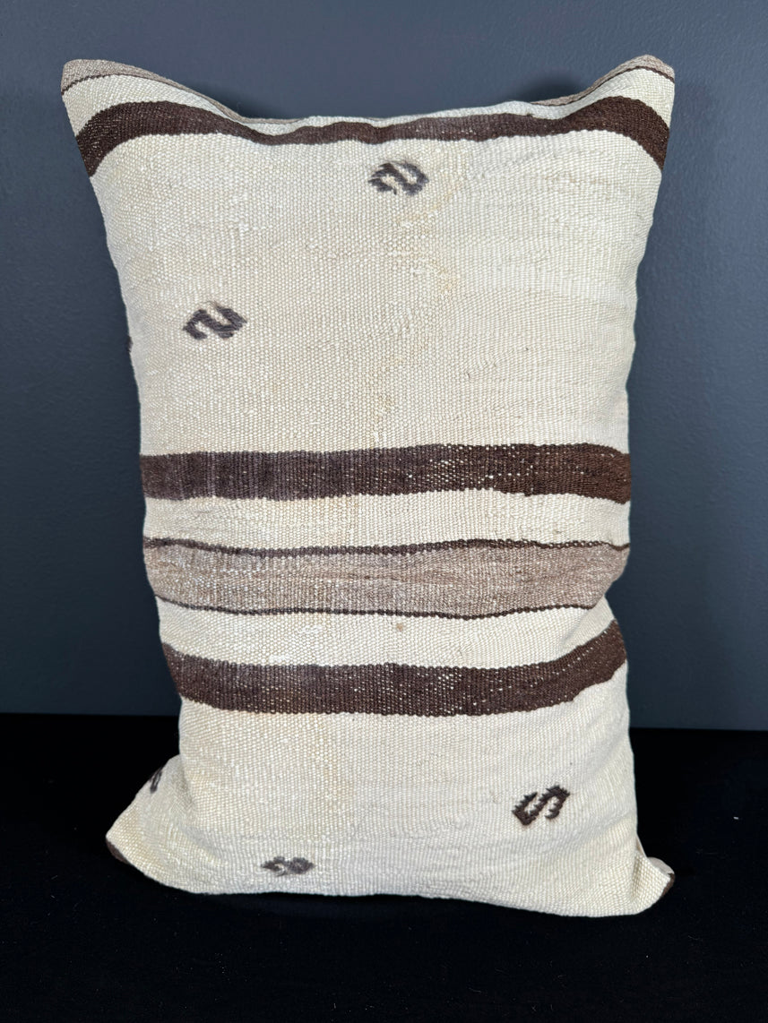 Turkish Hemp Pillow Cushion Natural Beige Brown Pillow Cushion Cover 16" x 24" #30166