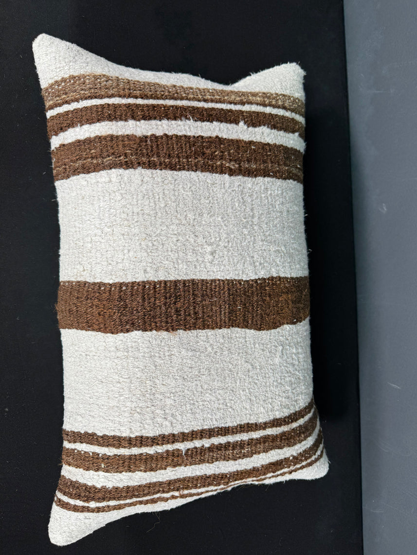 Turkish Hemp Pillow Cushion Natural Beige Brown Pillow Cushion Cover 16" x 24" #30218