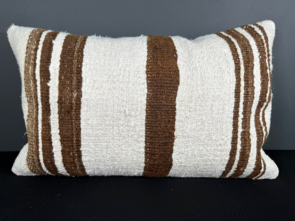 Turkish Hemp Pillow Cushion Natural Beige Brown Pillow Cushion Cover 16" x 24" #30218
