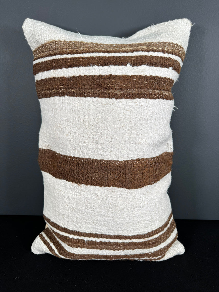 Turkish Hemp Pillow Cushion Natural Beige Brown Pillow Cushion Cover 16" x 24" #30218