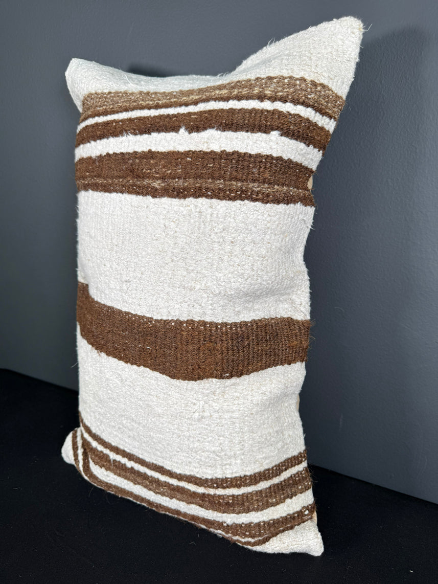 Turkish Hemp Pillow Cushion Natural Beige Brown Pillow Cushion Cover 16" x 24" #30218