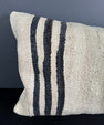 Turkish Hemp Pillow Cushion Natural Beige Black Pillow Cushion Cover 16" x 24" #30151