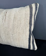 Turkish Hemp Pillow Cushion Natural Beige Black Pillow Cushion Cover 16" x 24" #30151