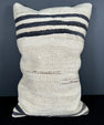 Turkish Hemp Pillow Cushion Natural Beige Black Pillow Cushion Cover 16" x 24" #30151