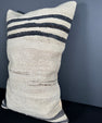 Turkish Hemp Pillow Cushion Natural Beige Black Pillow Cushion Cover 16" x 24" #30151