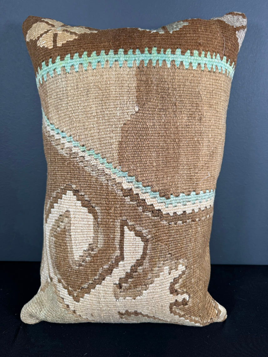 Turkish Hemp Pillow Cushion Natural Beige Black Pillow Cushion Cover 16" x 24" #30219