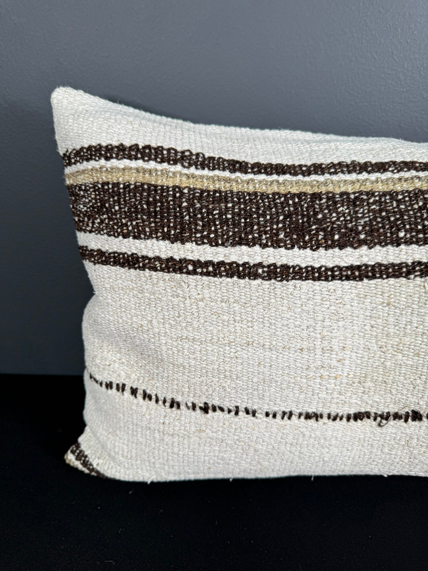 Turkish Hemp Pillow Cushion Natural Beige Brown Pillow Cushion Cover 16" x 24" #30220