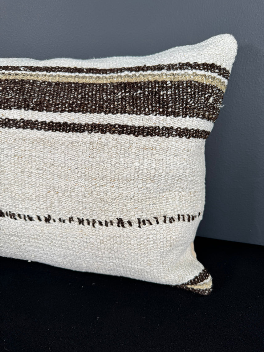 Turkish Hemp Pillow Cushion Natural Beige Brown Pillow Cushion Cover 16" x 24" #30220