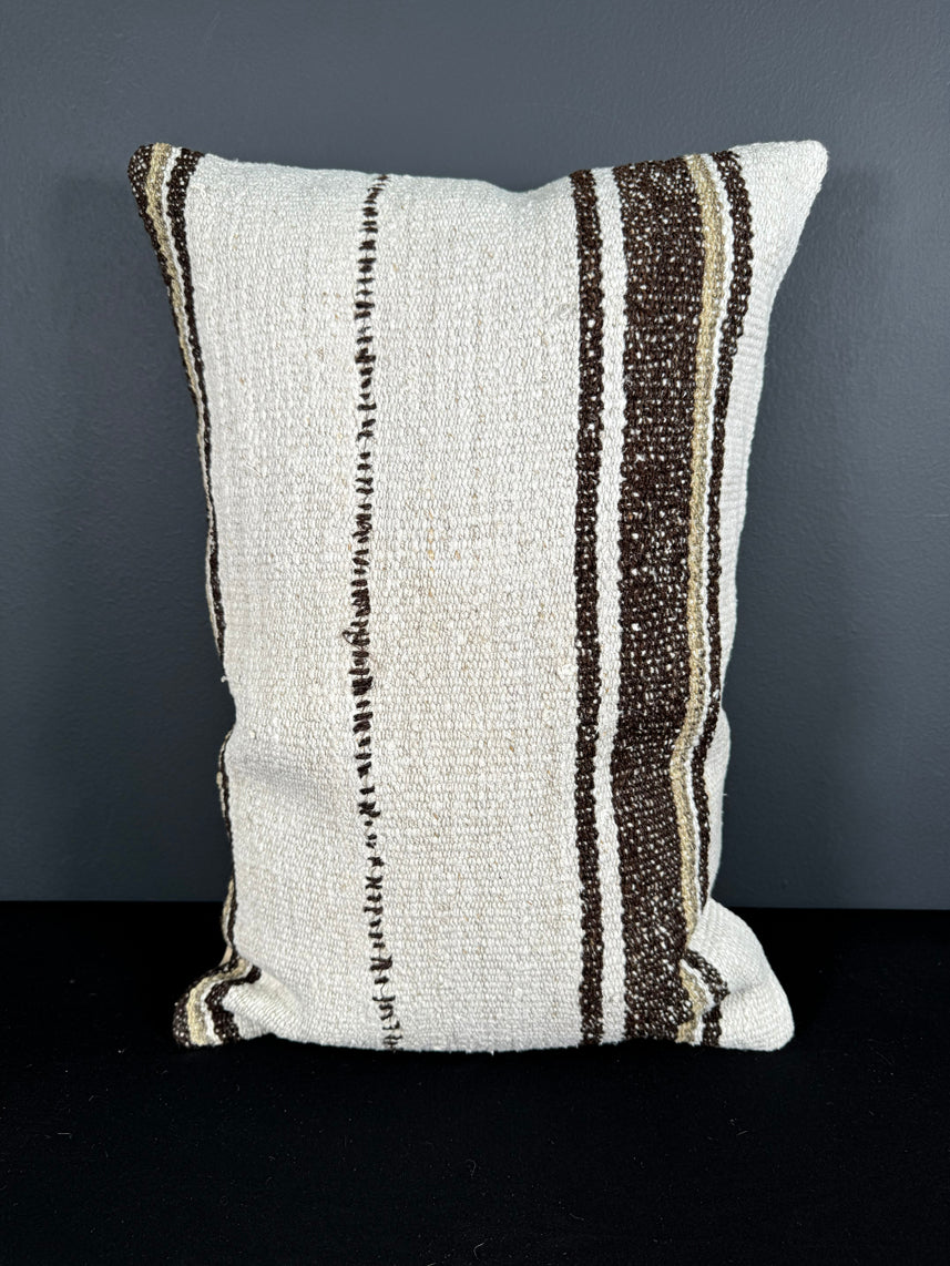 Turkish Hemp Pillow Cushion Natural Beige Brown Pillow Cushion Cover 16" x 24" #30220