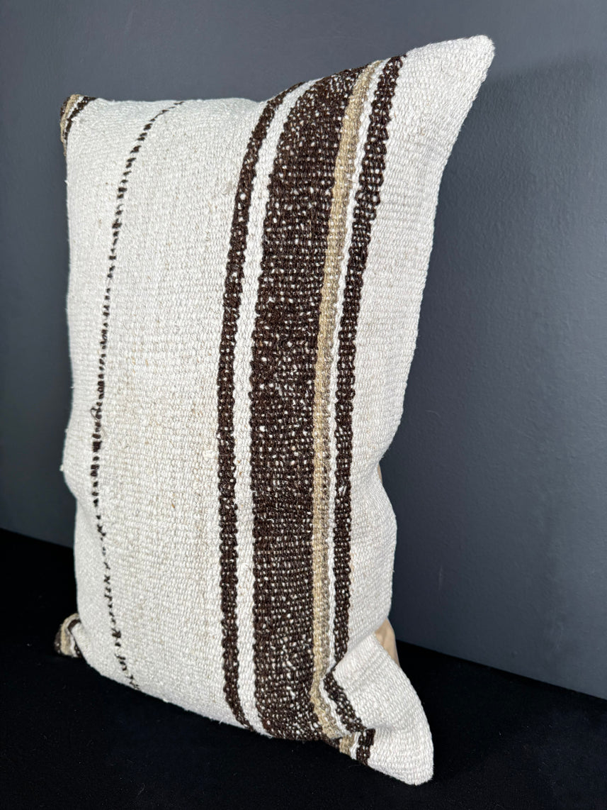 Turkish Hemp Pillow Cushion Natural Beige Brown Pillow Cushion Cover 16" x 24" #30220