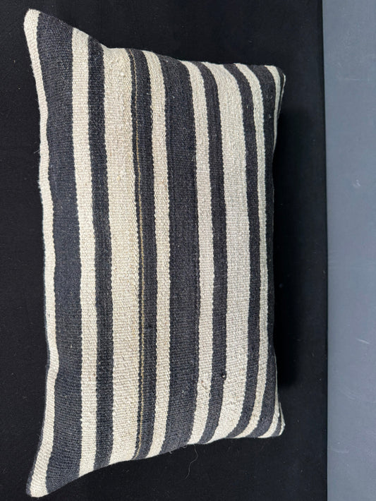Turkish Hemp Pillow Cushion Natural Beige Black Pillow Cushion Cover 16" x 24" #30125