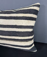 Turkish Hemp Pillow Cushion Natural Beige Black Pillow Cushion Cover 16" x 24" #30125