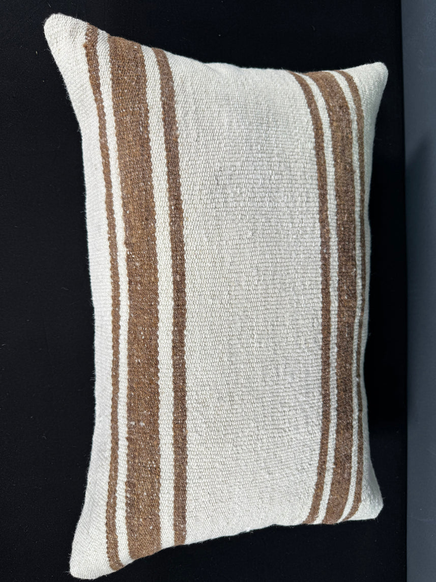 Turkish Hemp Pillow Cushion Natural Beige Brown Pillow Cushion Cover 16" x 24" #30131
