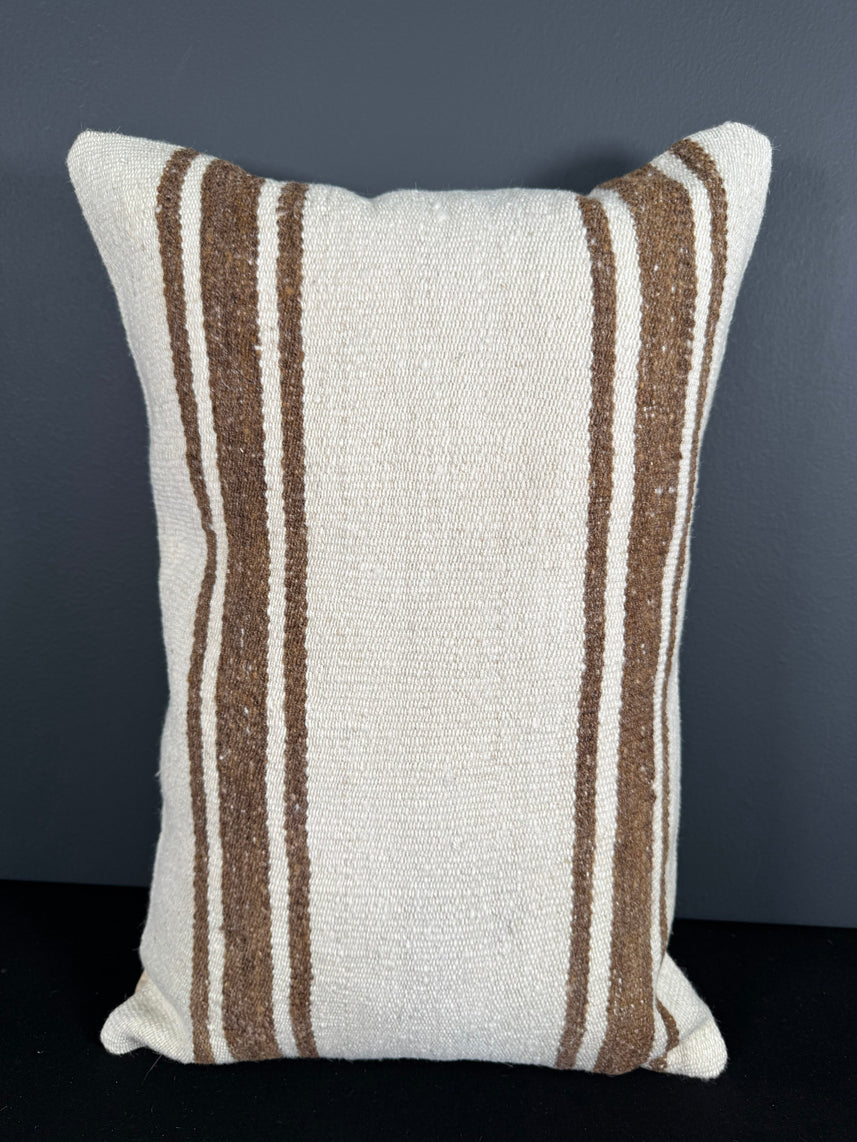 Turkish Hemp Pillow Cushion Natural Beige Brown Pillow Cushion Cover 16" x 24" #30131