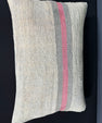 Turkish Hemp Pillow Cushion Natural Beige Pink Pillow Cushion Cover 16" x 24" #30144
