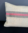 Turkish Hemp Pillow Cushion Natural Beige Pink Pillow Cushion Cover 16" x 24" #30144