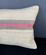 Turkish Hemp Pillow Cushion Natural Beige Pink Pillow Cushion Cover 16" x 24" #30144