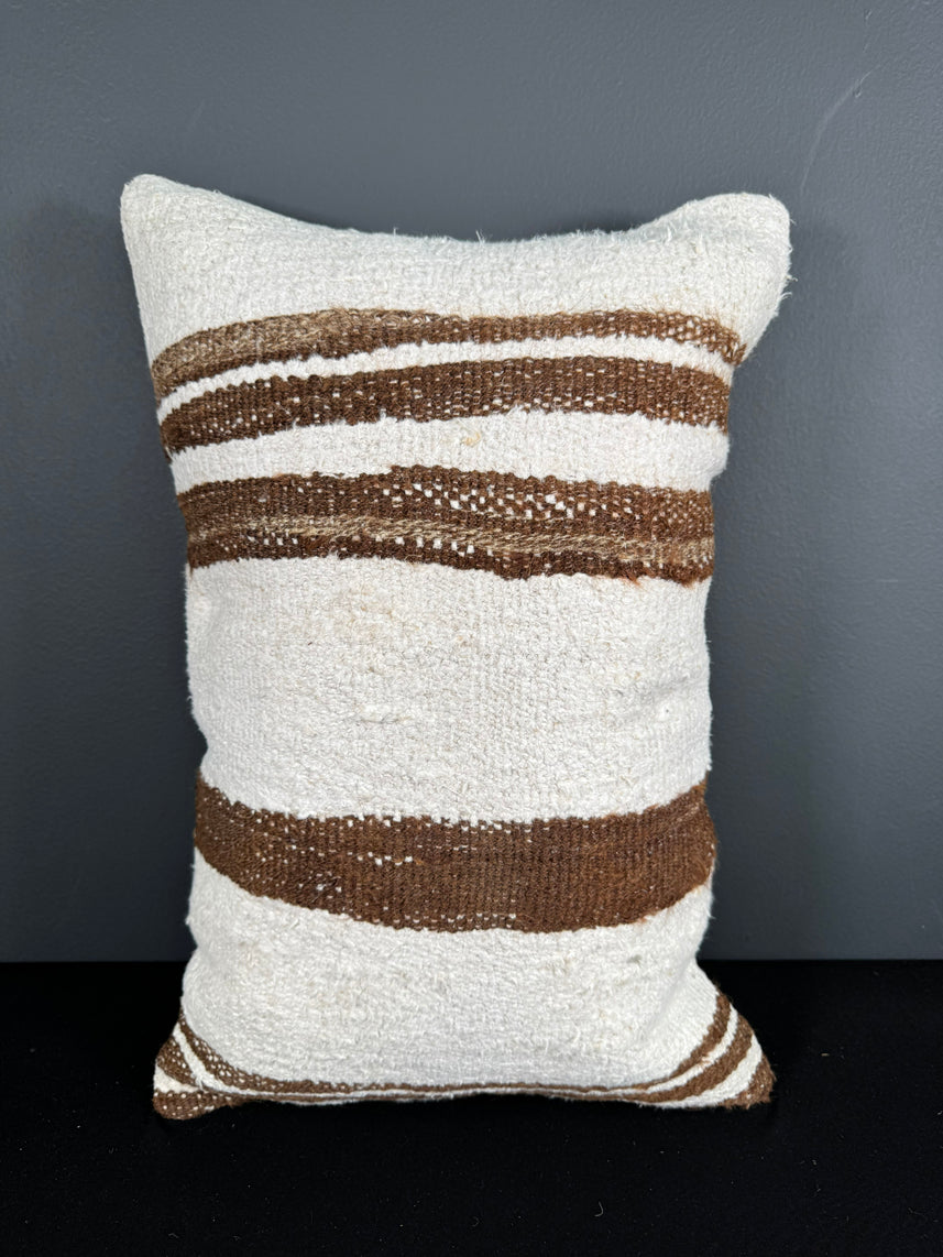 Turkish Hemp Pillow Cushion Natural Beige Brown Pillow Cushion Cover 16" x 24" #30146