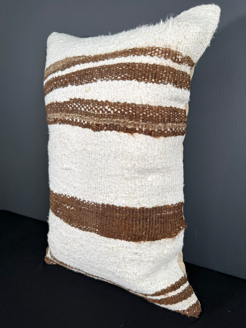 Turkish Hemp Pillow Cushion Natural Beige Brown Pillow Cushion Cover 16" x 24" #30146